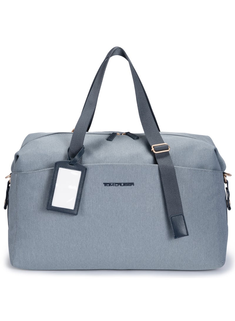 TOM CRUISER 18.7-Inch Urban Duffle Bag, Water-Resistant Polyester Weekender & Gym Bag with Front/Back Pockets, Internal Mesh Organizers, Adjustable Shoulder Strap & Luggage Tag, Blue Grey - Image 1