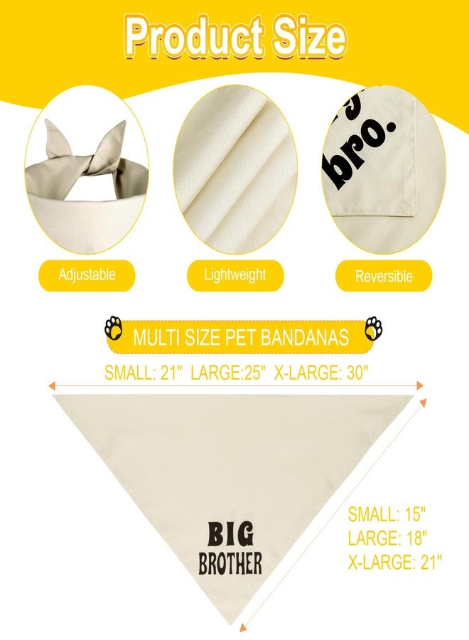 Agroon Big Brother Dog Bandana Beige Large 1PCS, Adjustable Triangle Scarf, Pregnancy Announecment, New Baby for Family. - Image 3