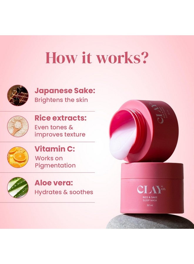 Clayco. Rice & Sake Sleep Mask 50 Ml | Face Mask For Glowing Skin | Night Cream For Glass skin | Japanese Skincare Routine | Sulphate Free & Vegan - Image 3