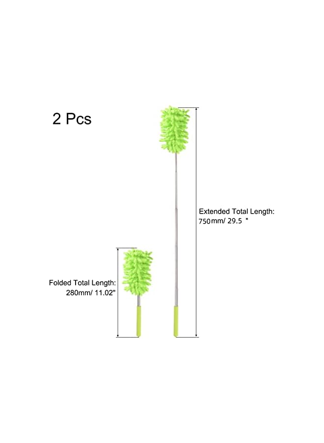 PROMASS Microfiber Duster for Cleaning, 28 to 75cm Washable Extendable Brush for Window, Furniture, Ceiling Fan, Green Pack of 2 - Image 5