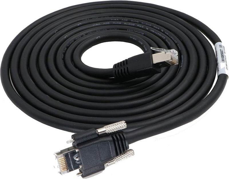 Alvin's Cables GigE Vision Cable Horizontal RJ45 Screw Lock Industrial Ethernet Cable Shielded CAT6a High-Flex Drag-Chain, Compatible with Cognex Keyence Basler Hikvision Camera 32.8ft