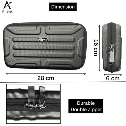 Aliens Large Travel Gadget Organiser Case Bag, Hardshell ABS Material, Shockproof, Water-Resistant Travel Storage Pouch for HDD/SSD, Gadget Organiser, Cable,Charger,Smartphone,airpods,Power Bank-Grey - Image 5