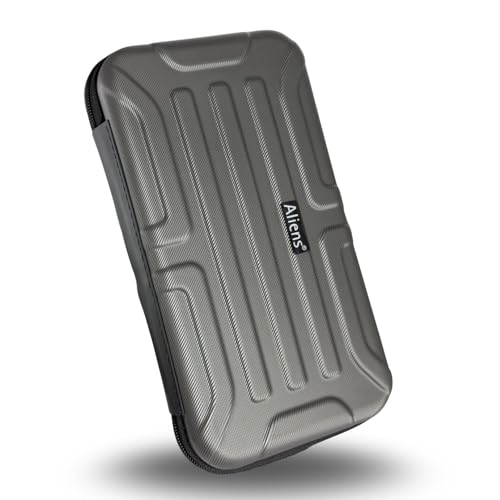 Aliens Large Travel Gadget Organiser Case Bag, Hardshell ABS Material, Shockproof, Water-Resistant Travel Storage Pouch for HDD/SSD, Gadget Organiser, Cable,Charger,Smartphone,airpods,Power Bank-Grey - Image 1