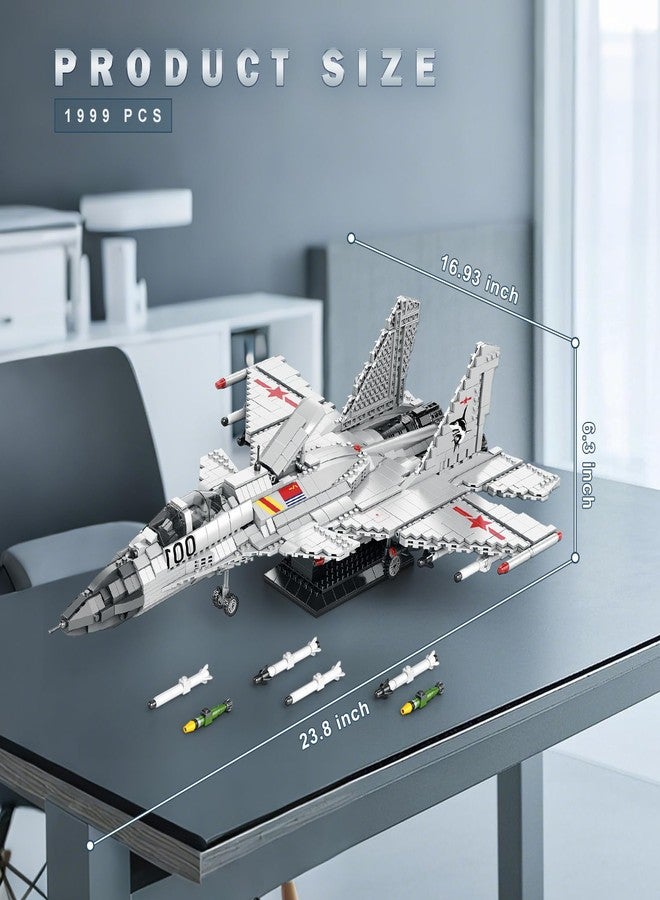 Reobrix J-15 Fighter Jet Construction Sets for Adults, Military Flying Shark Fighter Display Model 33023, Technical Military Aircraft Collection Set, Toy Gifts for Aviation Fans Boys Girls from 14 - Image 5
