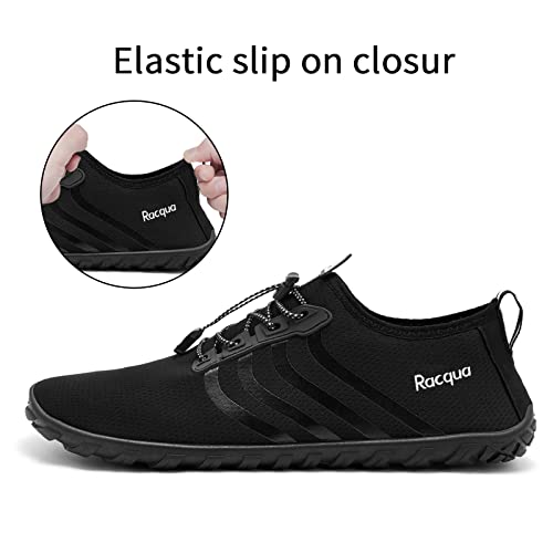 Racqua Men&Women Quick-Dry Aqua Socks for Hiking Surf Diving Sport Water Shoes Breathable Pool Beach Swim Shoes Black 8.5W/7.5M - Image 4