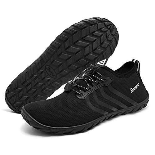 Racqua Men&Women Quick-Dry Aqua Socks for Hiking Surf Diving Sport Water Shoes Breathable Pool Beach Swim Shoes Black 8.5W/7.5M - Image 2