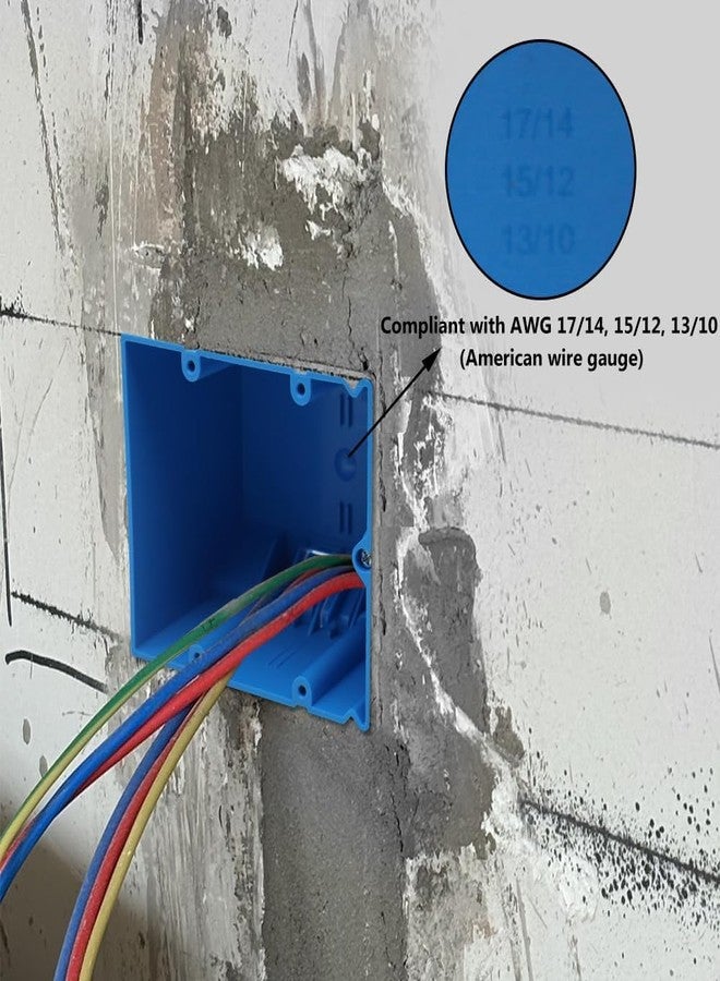 XGGYA 2 Gang Electrical Box Adjustable,Blue Electrical Boxes Plastic,34 Cubic Inch Plastic Outlet Box for Flexibly Adjusted,AWG Standard(1 Pack) - Image 5