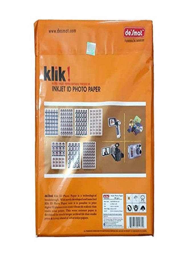MAPEL ورق طباعة صور الهوية MAPEL Desmat Klik Inkjet بدقة 9600 نقطة في البوصة، وزن 180 جرام/متر مربع، مقاس A4 (80 ورقة) - Image 2