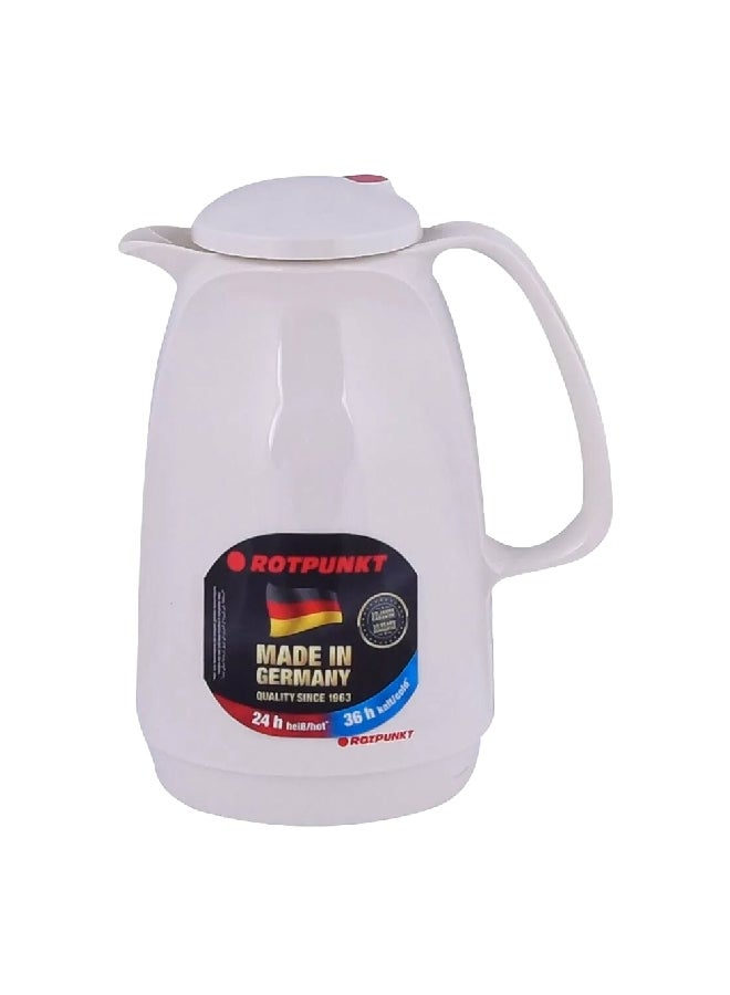 ROTPUNKT High-Quality Metallic Vacuum Jug White 1 Liter 003-0049