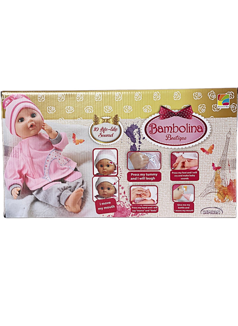 Bambolina - BAMBOLINA 40CM ROYAL DOLL WITH MOUTH MOVMENT AND BABY SOUNDS - Image 1