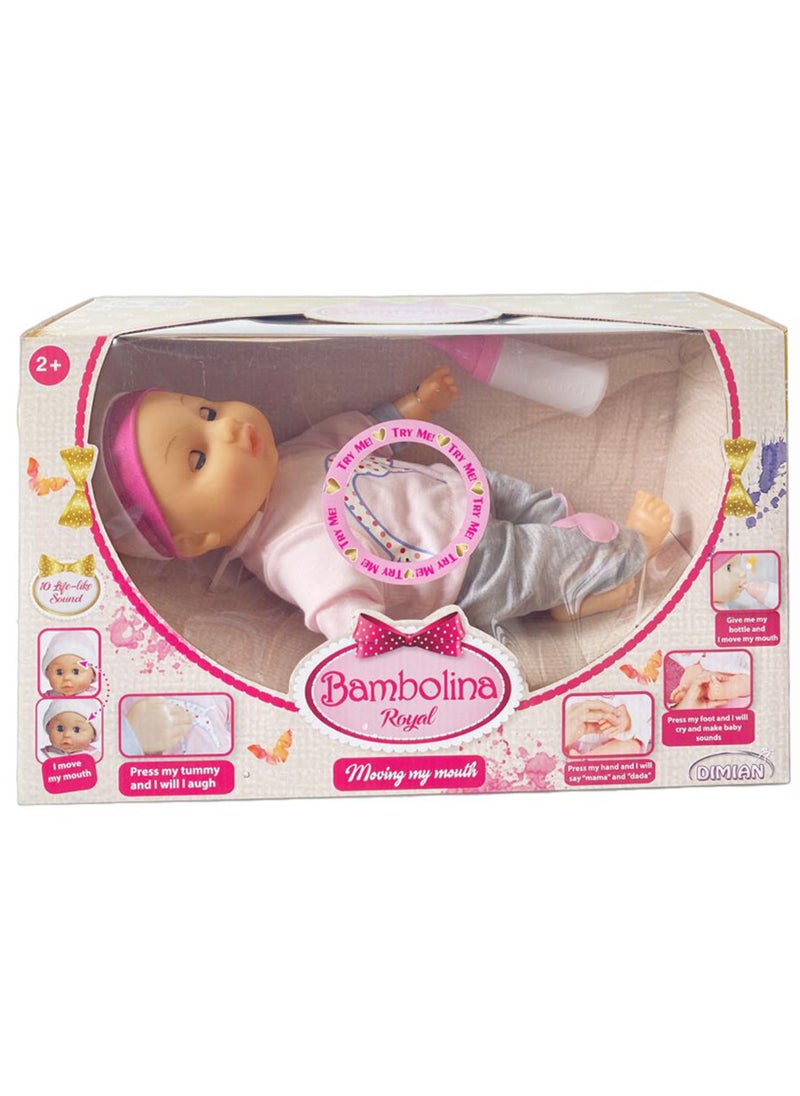 Bambolina - BAMBOLINA 40CM ROYAL DOLL WITH MOUTH MOVMENT AND BABY SOUNDS - Image 1