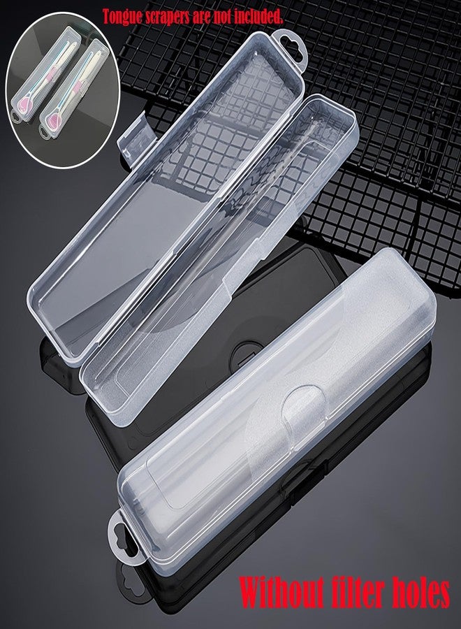 Fortunemee 4 pcs Travel Size Tongue Scraper Case Holder, Portable Clear Tongue Cleaner Container, Plastic Transparent Toothbrush Carrying Box for Tongue Scraper, Toothbrush, Small Drinking Straw - Image 5