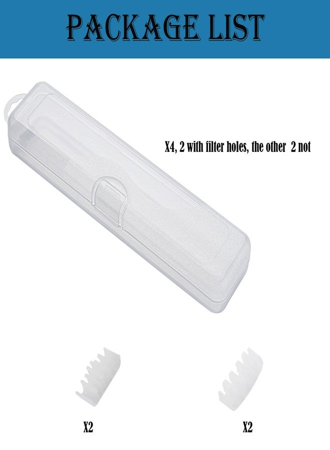 Fortunemee 4 pcs Travel Size Tongue Scraper Case Holder, Portable Clear Tongue Cleaner Container, Plastic Transparent Toothbrush Carrying Box for Tongue Scraper, Toothbrush, Small Drinking Straw - Image 2
