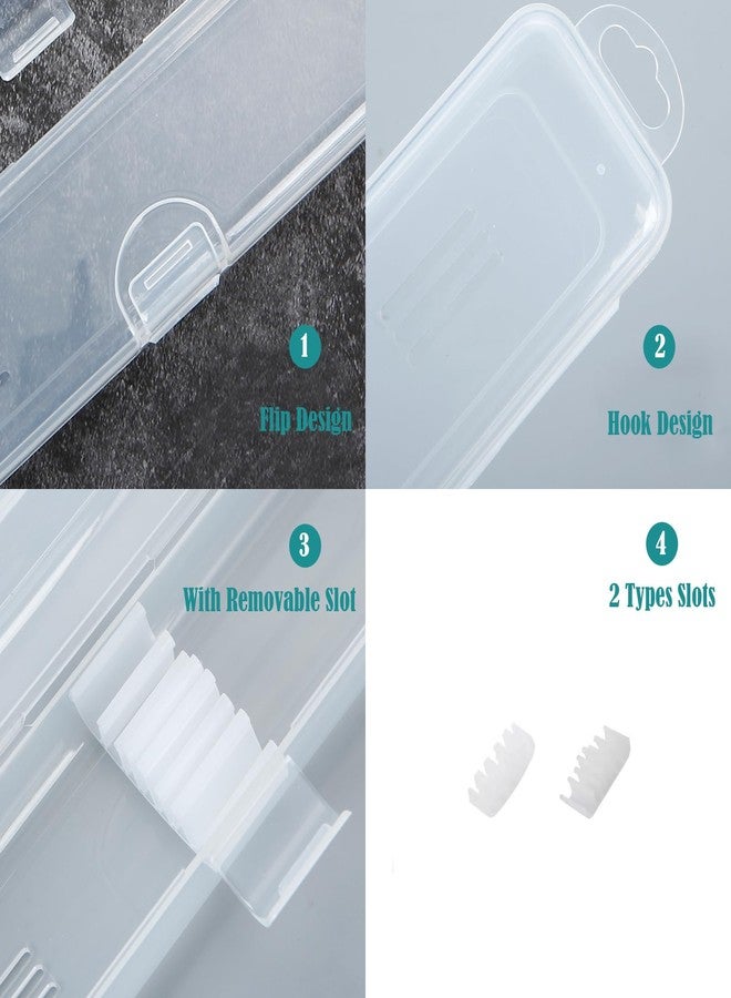 Fortunemee 4 pcs Travel Size Tongue Scraper Case Holder, Portable Clear Tongue Cleaner Container, Plastic Transparent Toothbrush Carrying Box for Tongue Scraper, Toothbrush, Small Drinking Straw - Image 4