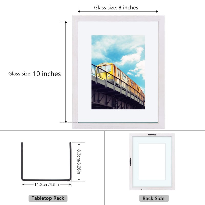 DLQuarts 8x10 Floating Photo Picture Frame  Floating Display for 6x8  5x7  3.5x5 or Full Display 8x10 Photos  Solid Wood  2 Pack  White - Image 5