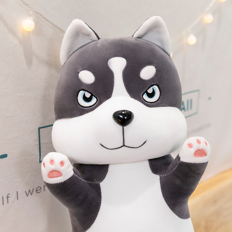 Irishom Throw Pillow Cute Cartoon Long Husky Shaped Doll Toy Plush Toy Sleeping Decorative Gift - Image 4