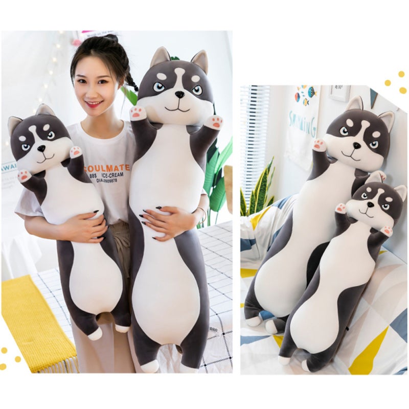 Irishom Throw Pillow Cute Cartoon Long Husky Shaped Doll Toy Plush Toy Sleeping Decorative Gift - Image 2