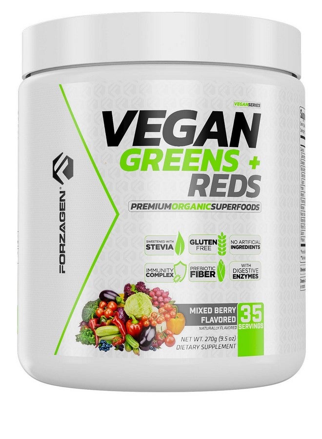 Forzagen Vegan Greens + Reds Superfood Healthy Food Amazing Grass Natural ; Premium Herbal Supplement ; 35 Servings Superfood Powder ; Organic - Image 1