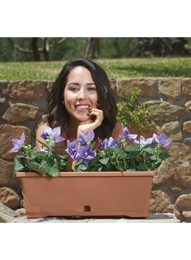 IDEL Rectangular Plastic Flower Pot with Tray – Versilia 60cm Large Planter Box for Indoor & Outdoor Use – Durable Garden Balcony Plant Pot in Multiple Colors - Made in Italy - by Idel - Image 3