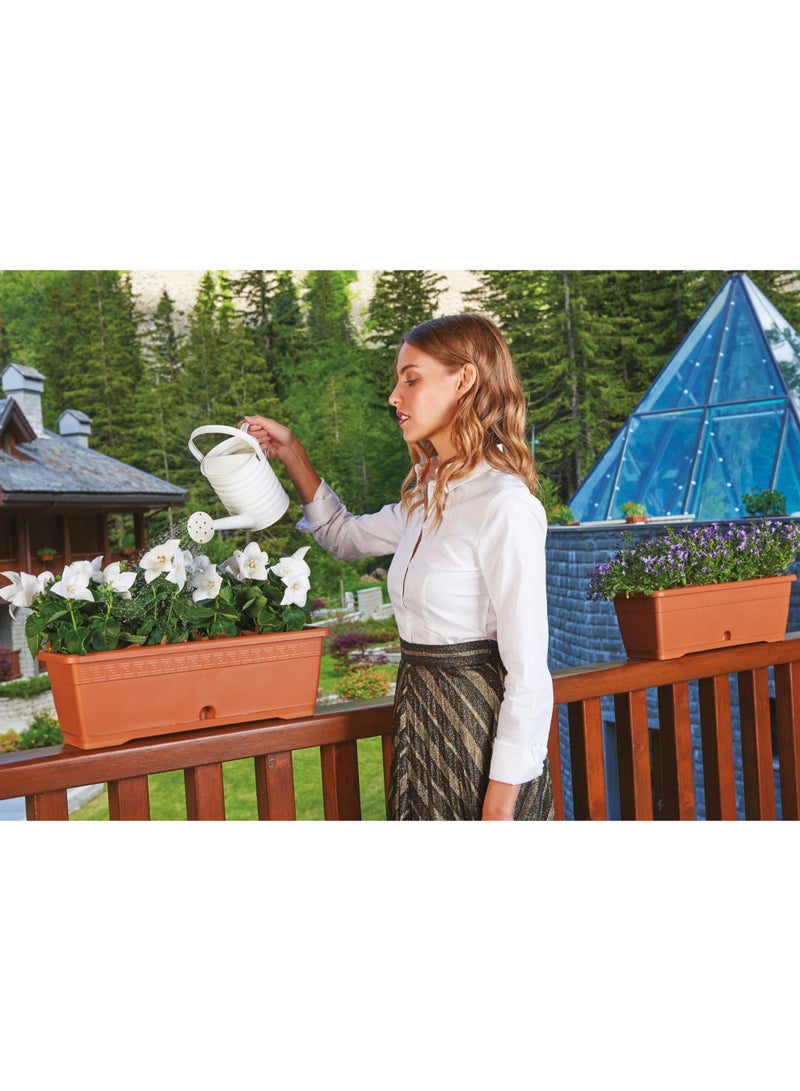 IDEL Rectangular Plastic Flower Pot with Tray – Versilia 60cm Large Planter Box for Indoor & Outdoor Use – Durable Garden Balcony Plant Pot in Multiple Colors - Made in Italy - by Idel - Image 4