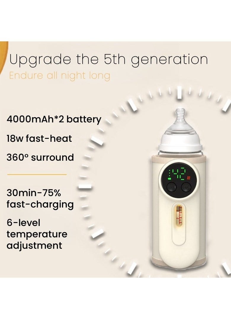 ARUWA Baby Bottle Warmer, Portable Bottle Warmer, Portable Water Warmer, Bottle Warmer On The Go, 5th Generation Portable Bottle Warmer for Travel Wireless Portable Baby Milk Warmer (1 pcs) - Image 2