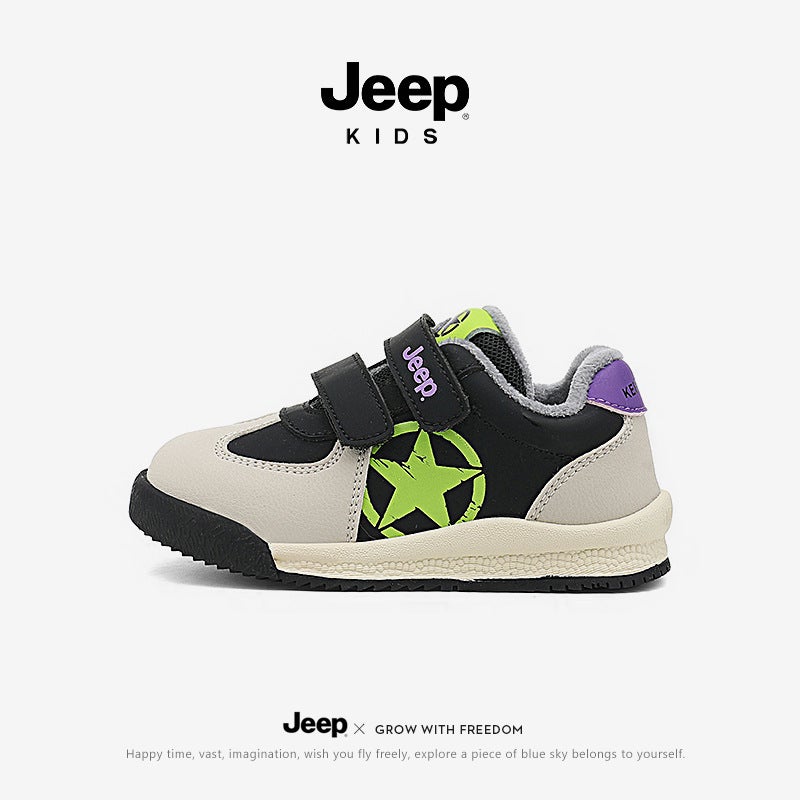 Jeep Children'S Shoes Boys Winter Baby Toddler Shoes Soft Sole Warm Girls Cotton Shoes Fleece-Lined Kindergarten Sports Shoes - Image 2