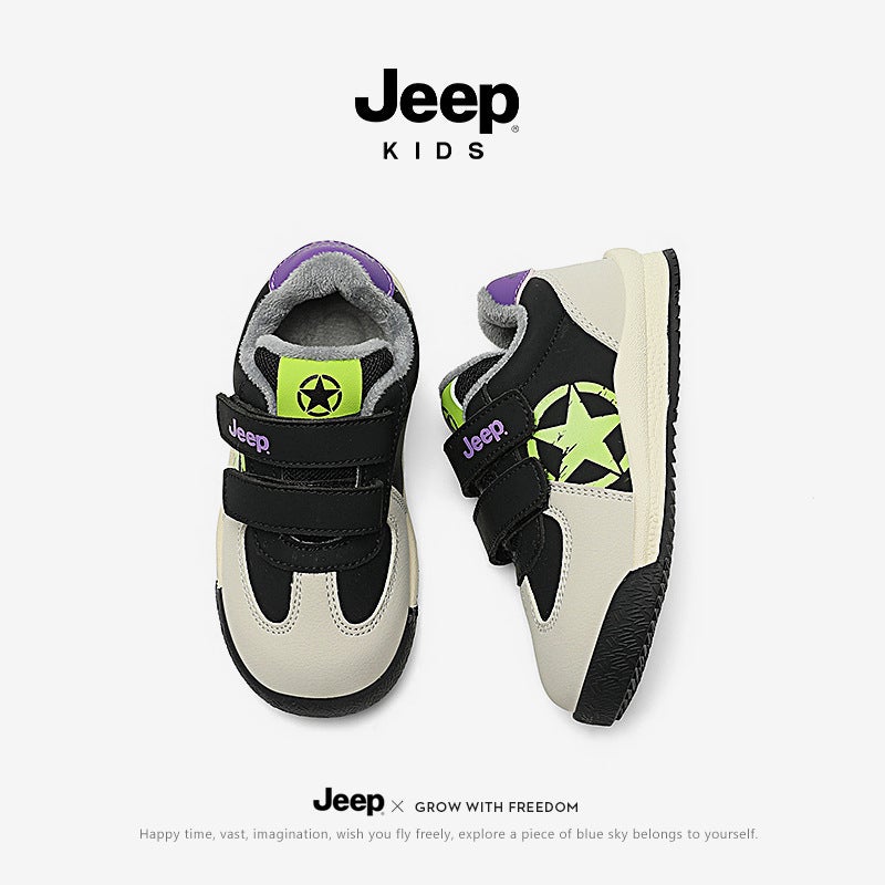 Jeep Children'S Shoes Boys Winter Baby Toddler Shoes Soft Sole Warm Girls Cotton Shoes Fleece-Lined Kindergarten Sports Shoes - Image 3