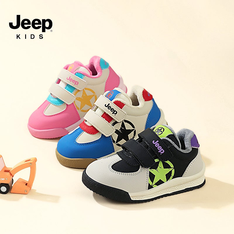 Jeep Children'S Shoes Boys Winter Baby Toddler Shoes Soft Sole Warm Girls Cotton Shoes Fleece-Lined Kindergarten Sports Shoes - Image 5