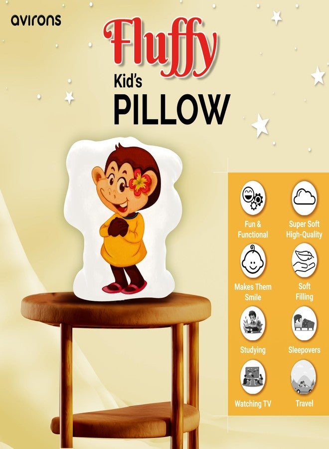Avirons Fun Monkey Pillow for Kids - Soft, Snuggly, and Playful Plush Cushion Ideal for Naptime, Playtime, or Relaxing, Adding Jungle-Themed Comfort and Joy to Their Room - Image 3