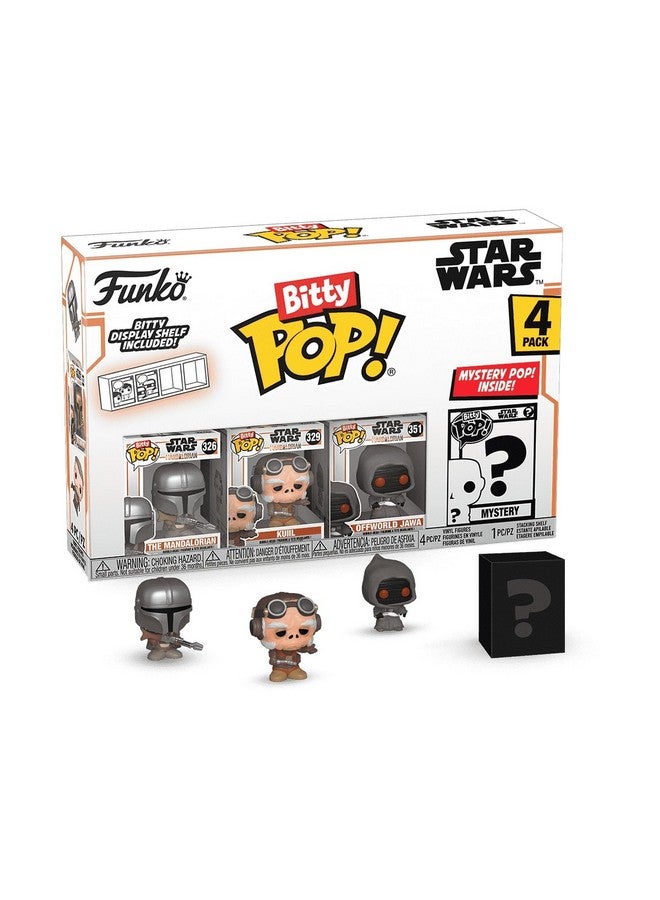 Funko Bitty POP! Mandalorian 4 Pack - The Mandalorian, Bitty POP! Kuiil, Bitty POP! Offworld Jawa, and a Mystery Bitty POP! Figure and A Surprise Mystery Mini Figure - 0.9 Inch (2.2 Cm) - Image 1