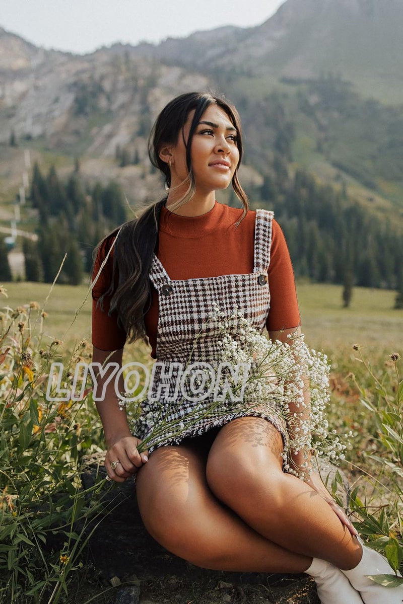 LIYOHON Womens Tops Dressy Casual Mock Turtleneck Business Short Sleeve T Shirts Going Out Tops 2025 Pumpkin-L - Image 4