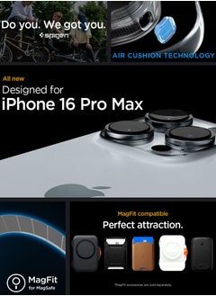 Spigen غطاء حماية متين MagFit لهاتف آيفون 16 برو ماكس مع تقنية ماغ سيف وملمس ألياف الكربون (2024) - رمادي  - Image 2