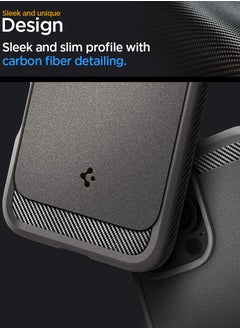 Spigen غطاء حماية متين MagFit لهاتف آيفون 16 برو ماكس مع تقنية ماغ سيف وملمس ألياف الكربون (2024) - رمادي  - Image 4