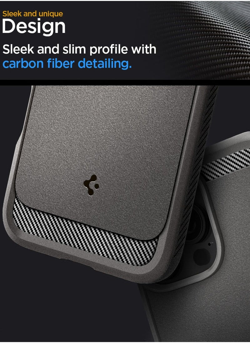 Spigen - غطاء حماية متين MagFit لهاتف آيفون 16 برو ماكس مع تقنية ماغ سيف وملمس ألياف الكربون (2024) - رمادي - Image 1