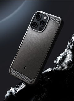 Spigen غطاء حماية متين MagFit لهاتف آيفون 16 برو ماكس مع تقنية ماغ سيف وملمس ألياف الكربون (2024) - رمادي  - Image 3