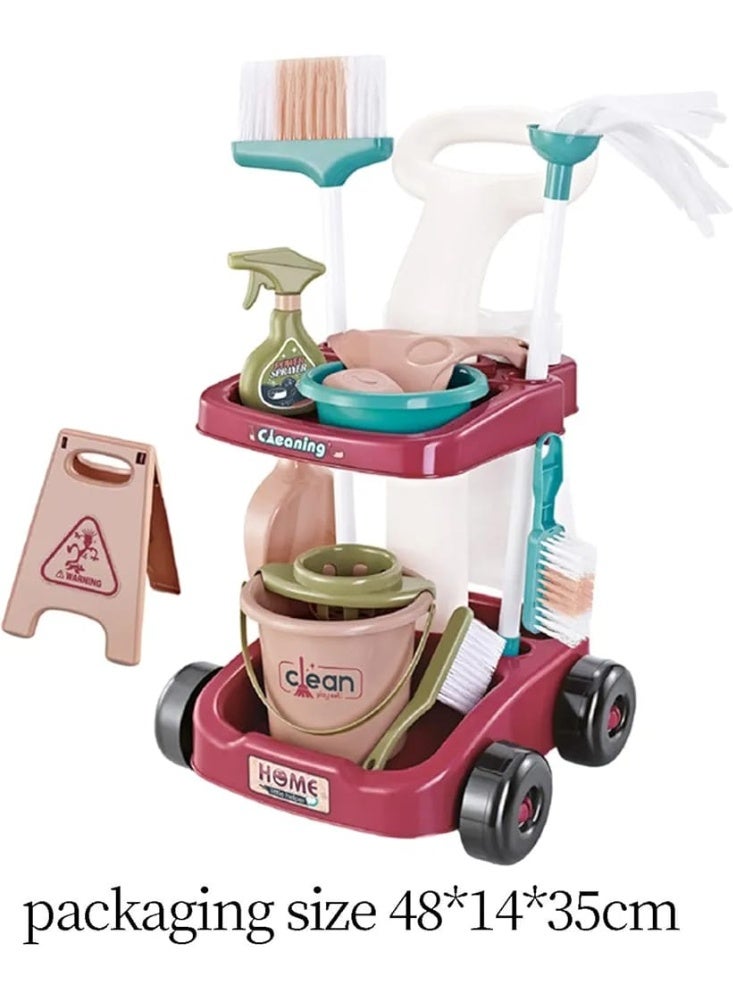 Kids Cleaning Set 17 Pieces | Kids Cleaning Tools Toy Set 17 Pieces | Kids Cleaning Kit with Cleaning Cart | Kids Cleaning Cart Toy | Kids Cleaning Role Play Set | Kids House Cleaning Toy | Kids Broom and Mop Play Set | 17-Piece Kids Housekeeping Set | Educational Cleaning Toy for Kids | Kids Pretend Play Cleaning Set | Kids Cleaning Cart with Accessories | Realistic Kids Cleaning Set | Kids Cleaning Cart Role Play Toy | Kids Household Cleaning Tools Set | Interactive 17-Piece Kids Cleaning Toy - Image 5