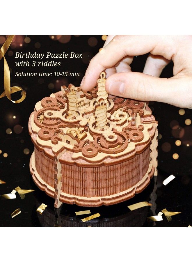 iDventure Birthday Cake Gift 3D Puzzle Box Tricky Gift Packaging For Birthday Adults And Teens Puzzle Box For Money Gifts Vouchers And Much More. (10.5 Cm Diameter X 6.5 Cm Height) Brainteaser - Image 3