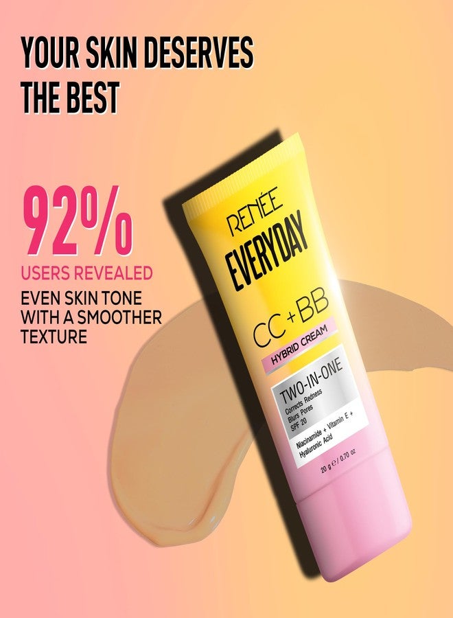 RENEE Everyday CC + BB Hybrid Cream With SPF 20 - Honey Drop | Corrects Redness, Blurs Pores, Refines Skin Tone, Hydrates Skin | With Niacinamide | Lightweight, Buildable Coverage | 20 g - Image 4