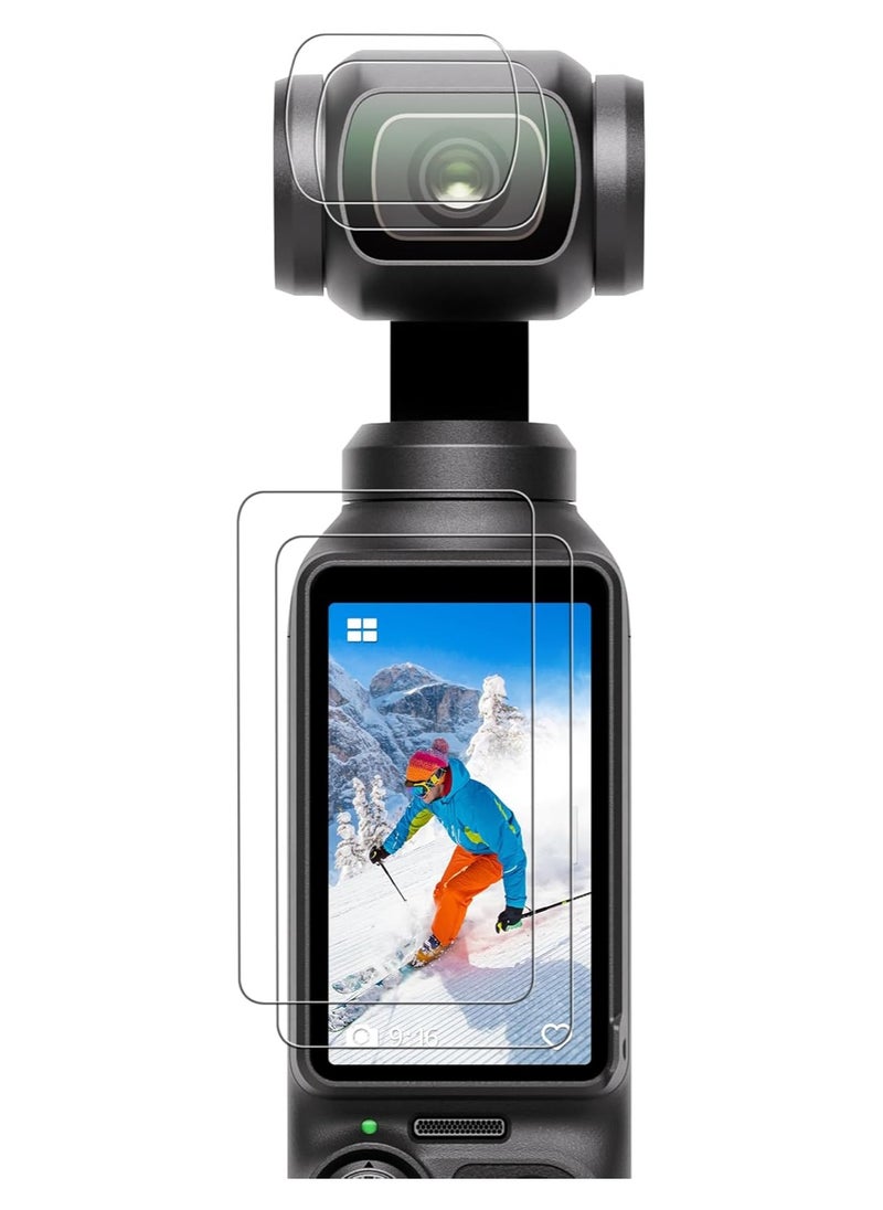Generic - Lens & Screen Protector for DJI Osmo Pocket 3 Screen Protector [2+2 Pieces] Tempered Glass Easy Installation - Image 1