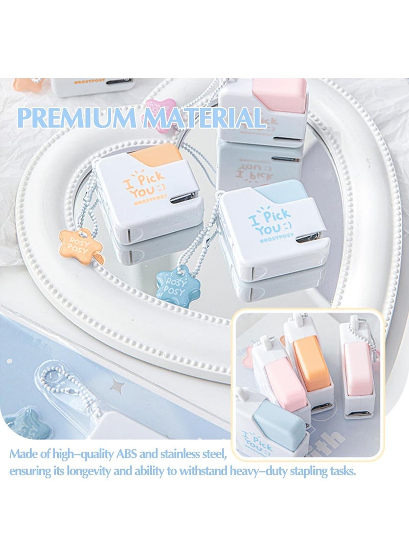 MAOGEDA SWIUKPHE Super Mini Stapler with Staples - Adorable Cube Shaped Desk Staplers, Perfect for Office, School, Girls, Teachers, Students, Gift (Blue) - Image 5