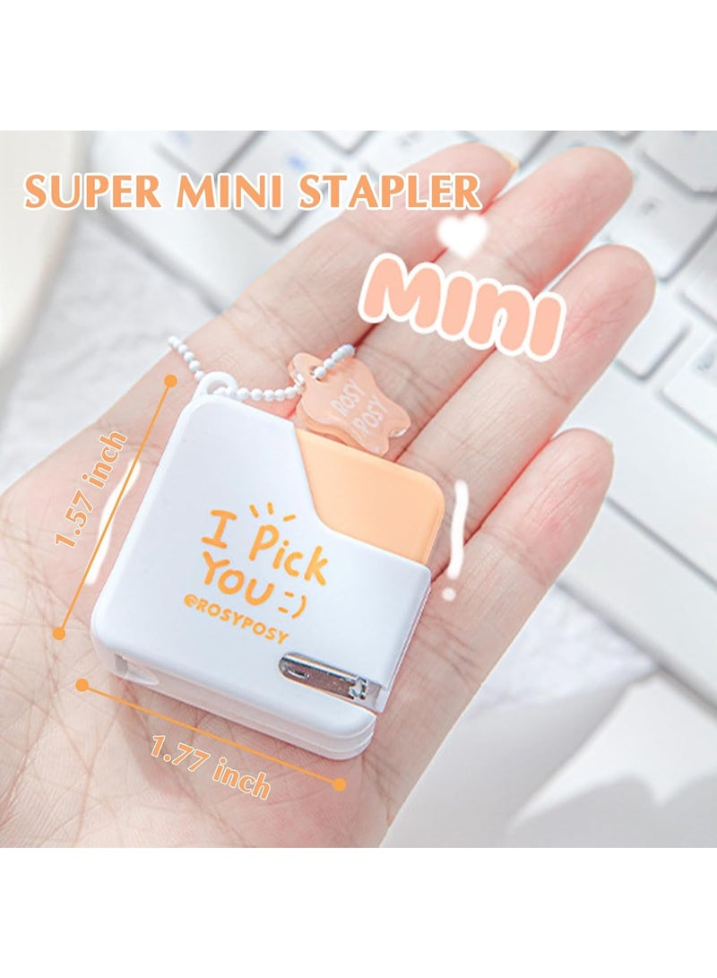 MAOGEDA SWIUKPHE Super Mini Stapler with Staples - Adorable Cube Shaped Desk Staplers, Perfect for Office, School, Girls, Teachers, Students, Gift (Blue) - Image 4