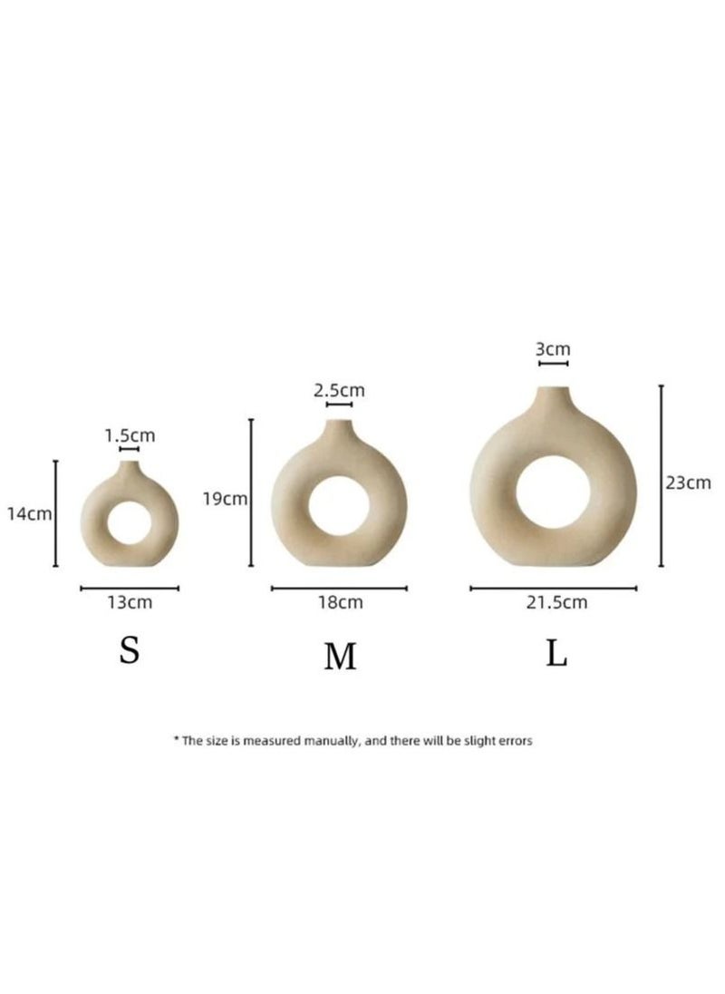 Donut Shape Vase for Home Decoration Set of 3 Vases