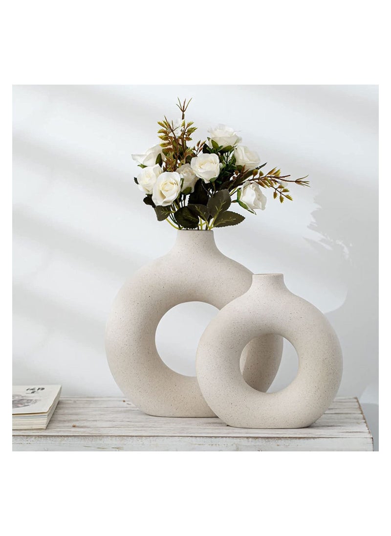 Donut Shape Vase for Home Decoration Set of 3 Vases