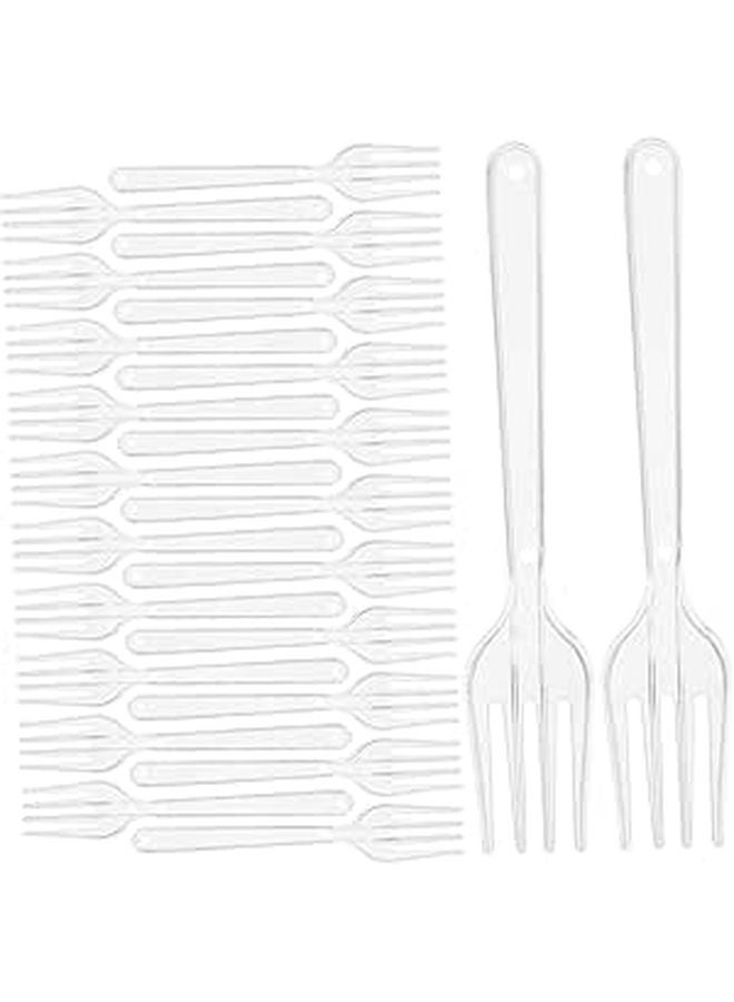 100 Pack Sturdy Plastic Forks for Parties Catering Events and Everyday Use - Image 1