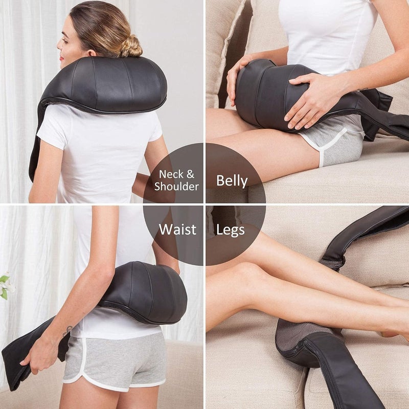 Snailax Cordless Massager  Shiatsu Neck and Shoulder Massager with Heat Portable Lumbar Back Electric Massage Pillow Christmas Gift - Image 4