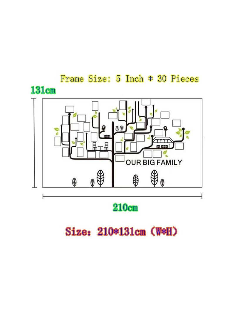 1-Piece 3D Acrylic Photo Tree Wall Decoration Sticker,Self-Adhesive Decorative Photo Tree Wall Sticker with 5 Inch Frame Use for Household/Hotel/School/Office,Size 210x131cm - Image 2