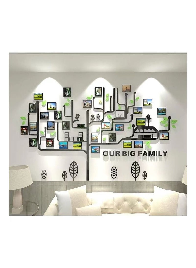 1-Piece 3D Acrylic Photo Tree Wall Decoration Sticker,Self-Adhesive Decorative Photo Tree Wall Sticker with 5 Inch Frame Use for Household/Hotel/School/Office,Size 210x131cm - Image 3