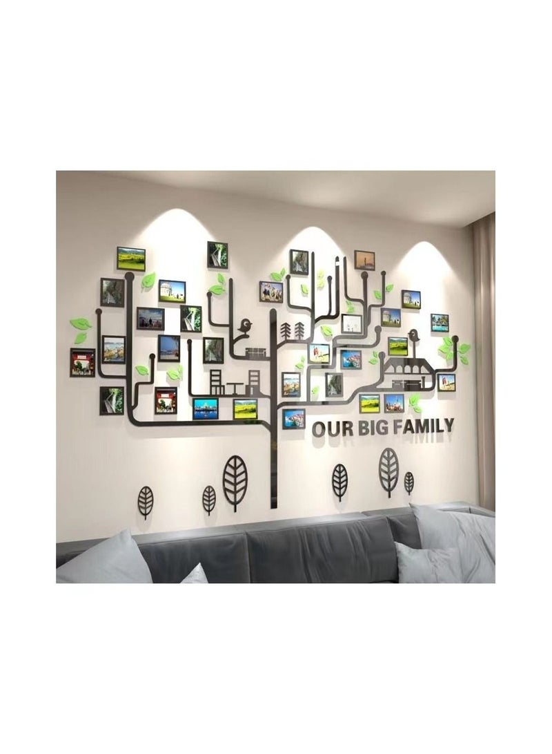 1-Piece 3D Acrylic Photo Tree Wall Decoration Sticker,Self-Adhesive Decorative Photo Tree Wall Sticker with 5 Inch Frame Use for Household/Hotel/School/Office,Size 210x131cm - Image 5