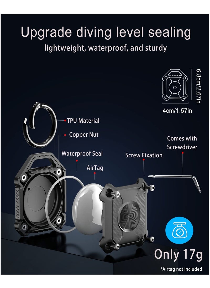Generic - IP68 Waterproof Airtag Holder 2 Pack, Durable TPU Keychain Case for Keys, Luggage, and Pet Collars, Compatible with Apple Airtag - Image 1