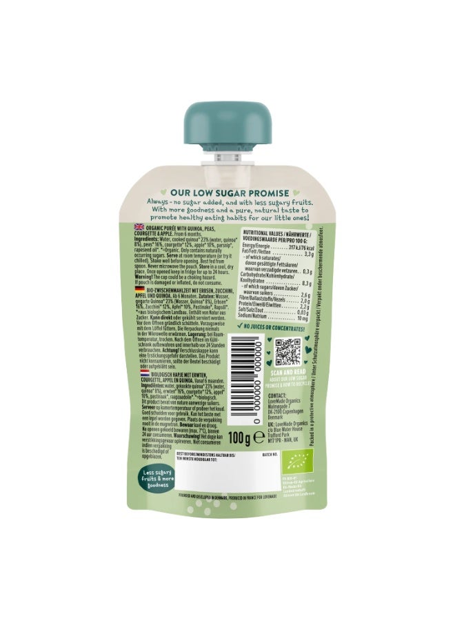 Love Made Organic Veggie & Fruit Puree - Quinoa Peas Courgette &  Apple - 100g (Pack of 7) - Image 2